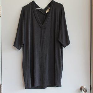 Standard People's Project LA Steel Grey V-Neck Short Sleeve Dress w/ Pockets